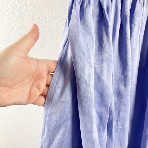 Aje Virginie Square Neck Cut Out Linen Blend Midi Dress Purple Casual Cocktail - Picture 4 of 11